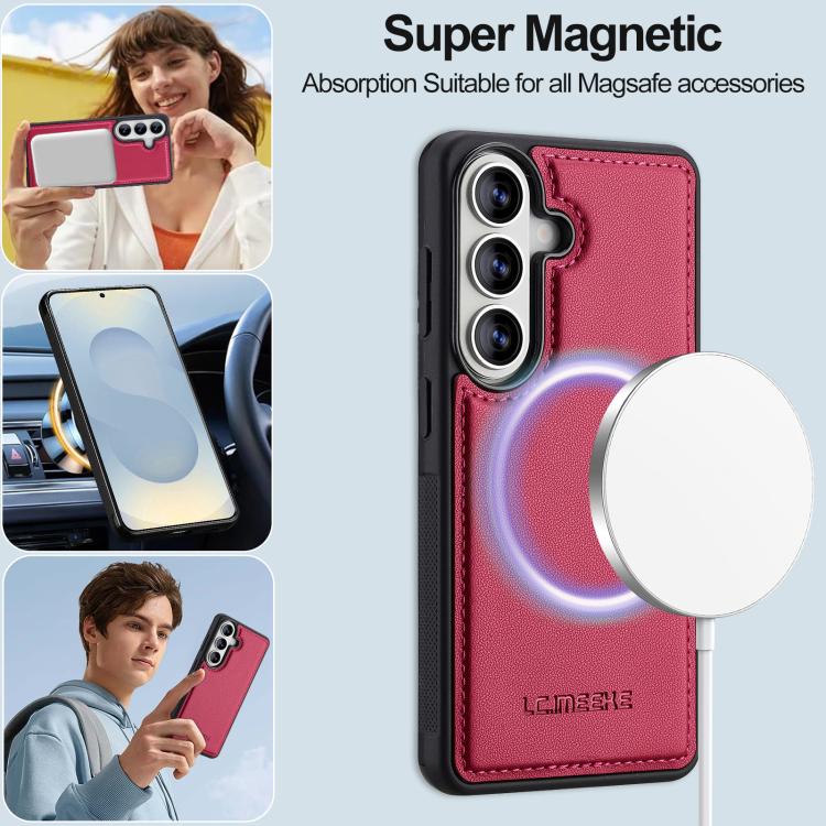 For Samsung Galaxy A57 5G LC.IMEEKE L2 Series Detachable Magsafe PU Phone Case with Lanyard
