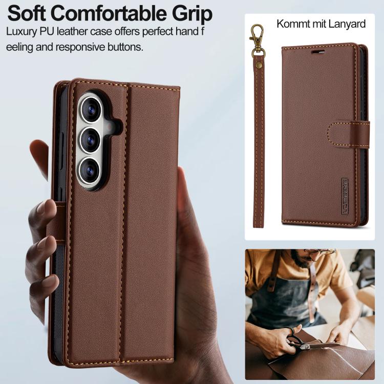 For Samsung Galaxy A37 5G LC.IMEEKE L2 Series Detachable Magsafe PU Phone Case with Lanyard