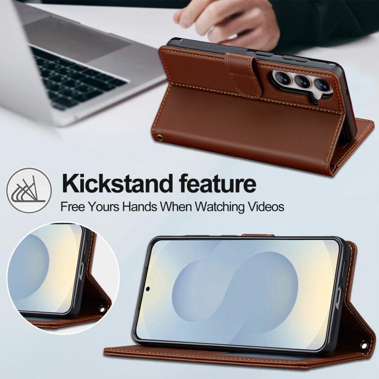 For Samsung Galaxy A37 5G LC.IMEEKE L2 Series Detachable Magsafe PU Phone Case with Lanyard