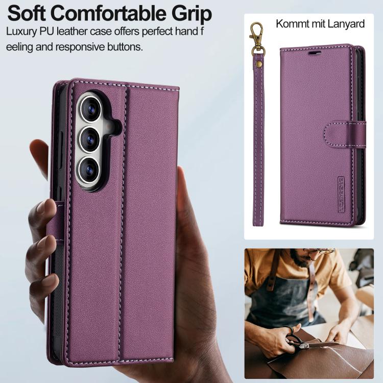 For Samsung Galaxy A37 5G LC.IMEEKE L2 Series Detachable Magsafe PU Phone Case with Lanyard