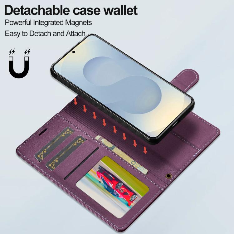 For Samsung Galaxy A37 5G LC.IMEEKE L2 Series Detachable Magsafe PU Phone Case with Lanyard
