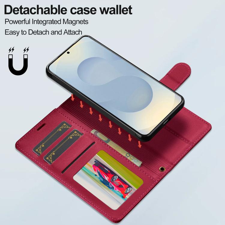 For Samsung Galaxy A37 5G LC.IMEEKE L2 Series Detachable Magsafe PU Phone Case with Lanyard