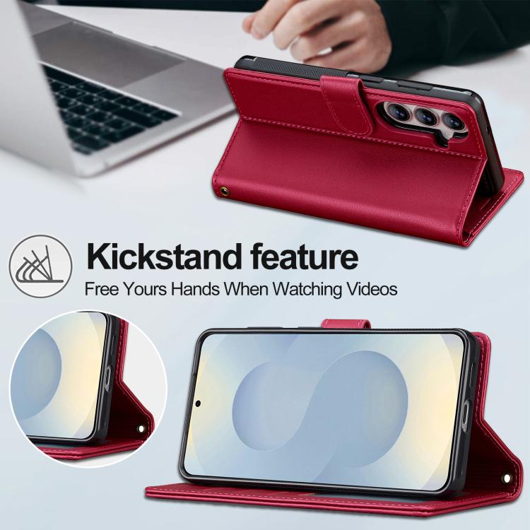 For Samsung Galaxy A37 5G LC.IMEEKE L2 Series Detachable Magsafe PU Phone Case with Lanyard