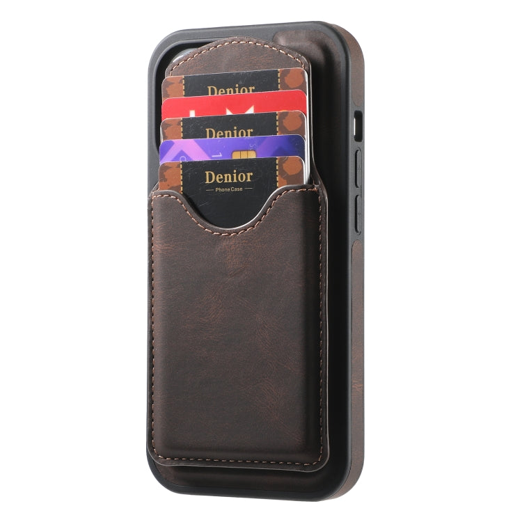 For iPhone 16 Plus Denior D19 Skin Feel MagSafe Detachable Card Slot Phone Case