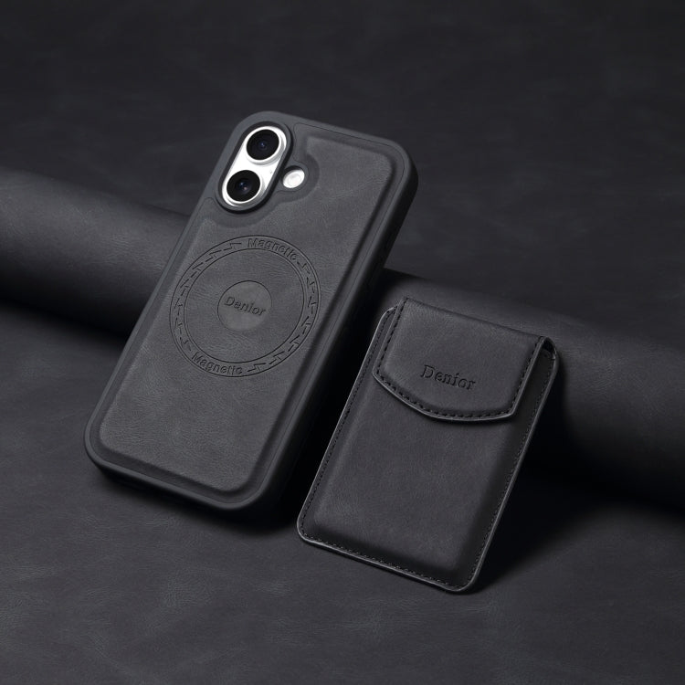 For iPhone 16 Plus Denior D19 Skin Feel MagSafe Detachable Card Slot Phone Case