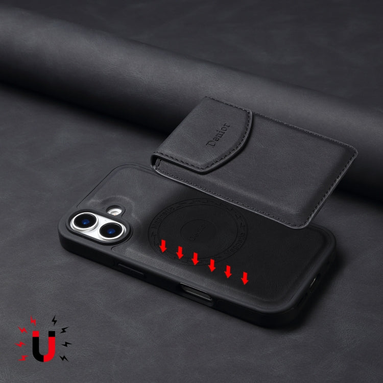 For iPhone 16 Plus Denior D19 Skin Feel MagSafe Detachable Card Slot Phone Case