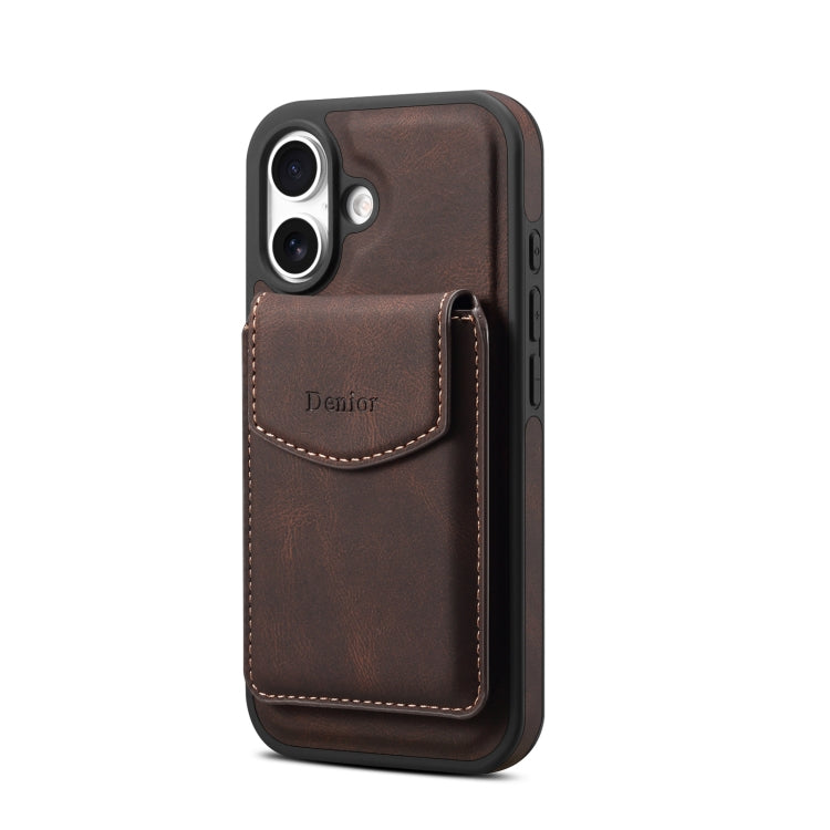 For iPhone 16 Denior D19 Skin Feel MagSafe Detachable Card Slot Phone Case