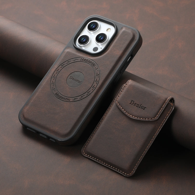 For iPhone 15 Plus / 14 Plus Denior D19 Skin Feel MagSafe Detachable Card Slot Phone Case