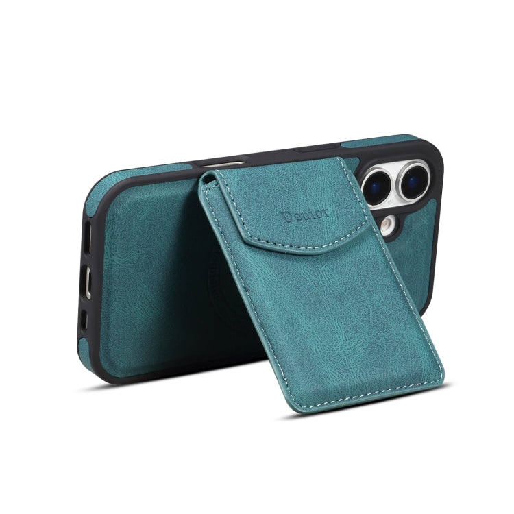 For iPhone 16 Plus Denior D20 Skin Feel MagSafe Holder Detachable Card Slot Phone Case