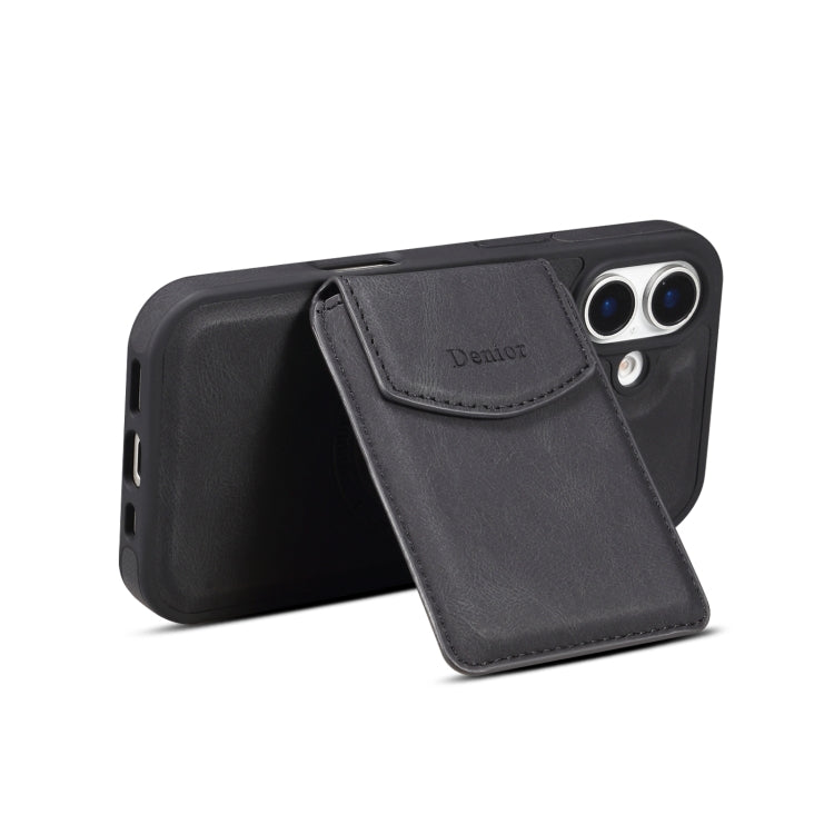 For iPhone 16 Plus Denior D20 Skin Feel MagSafe Holder Detachable Card Slot Phone Case