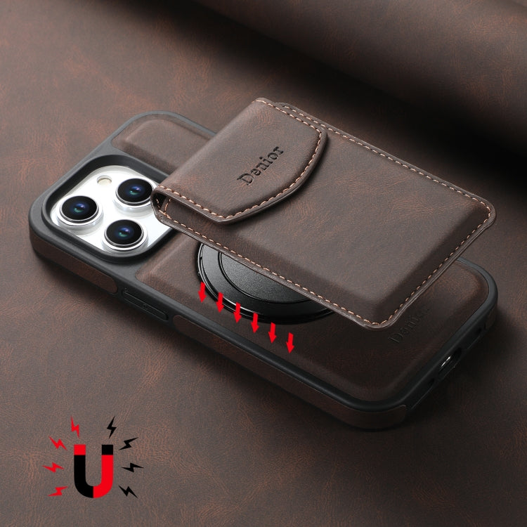 For iPhone 16 Denior D20 Skin Feel MagSafe Holder Detachable Card Slot Phone Case