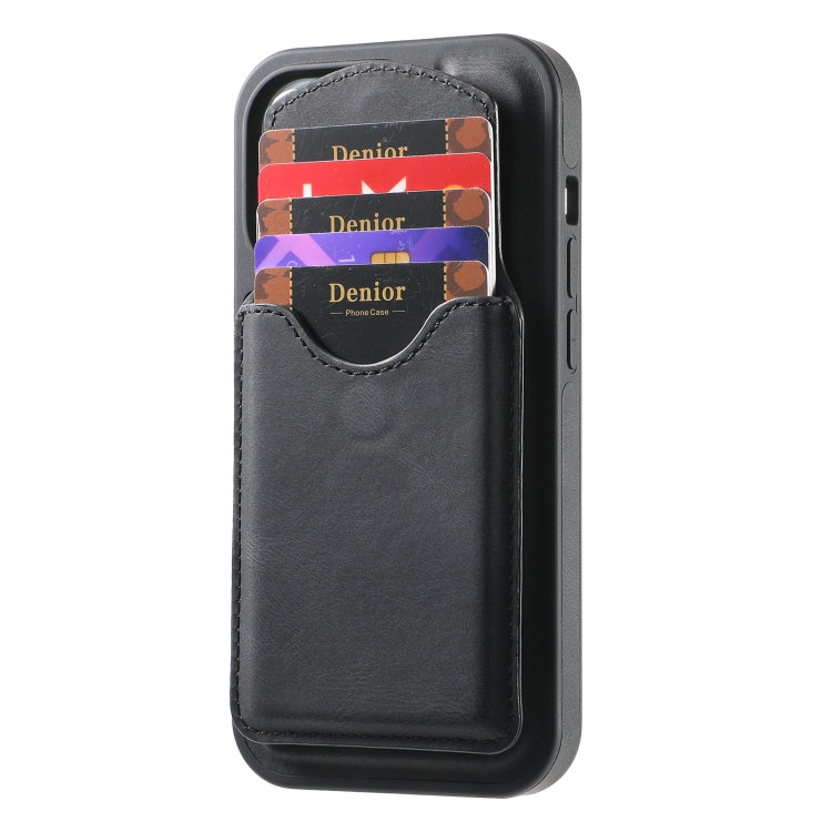 For iPhone 15 Pro Max Denior D20 Skin Feel MagSafe Holder Detachable Card Slot Phone Case