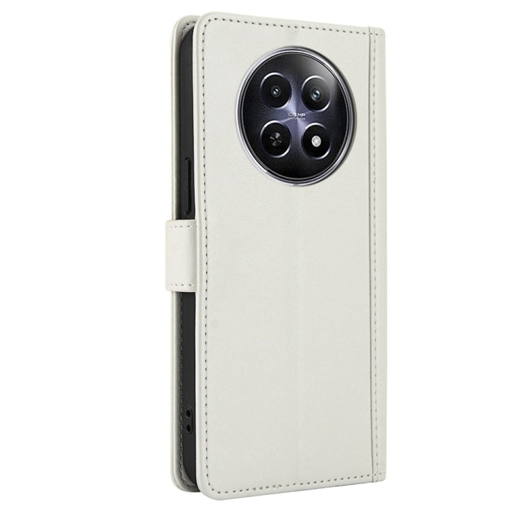 For Realme 12 5G / 12x 5G / C65 5G Skin Feel Pure Color Card Slots Leather Phone Case with Dual Lanyard