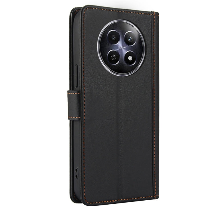 For Realme 12 5G / 12x 5G / C65 5G Skin Feel Pure Color Card Slots Leather Phone Case with Dual Lanyard