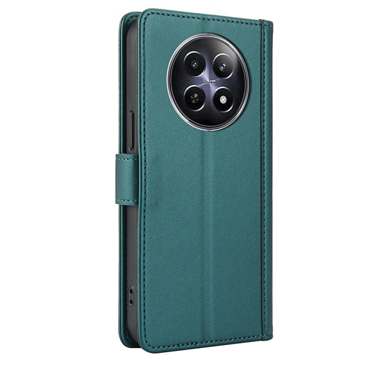 For Realme 12 5G / 12x 5G / C65 5G Skin Feel Pure Color Card Slots Leather Phone Case with Dual Lanyard