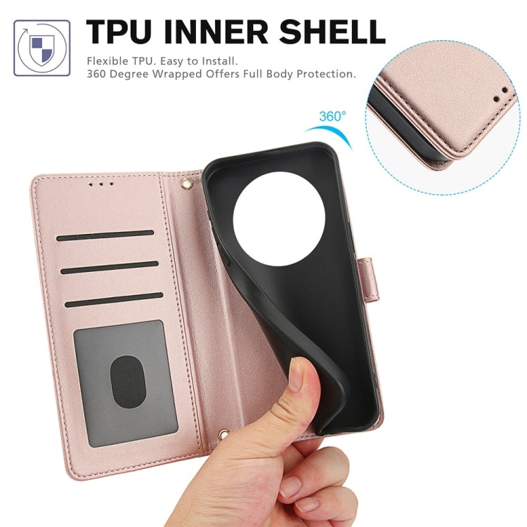 For Realme 12 Pro / 12 Pro+ Skin Feel Pure Color Card Slots Leather Phone Case with Dual Lanyard