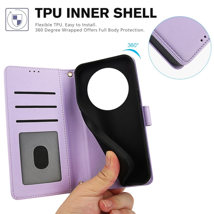 For Realme 12 Pro / 12 Pro+ Skin Feel Pure Color Card Slots Leather Phone Case with Dual Lanyard