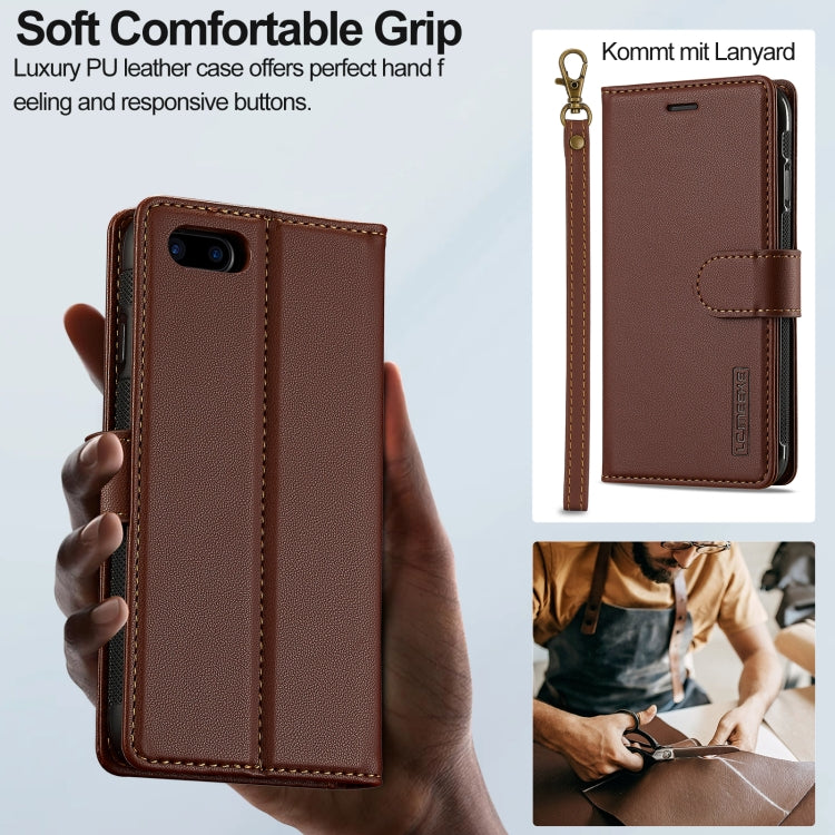 For iPhone 7 / 8 / SE 2020 2022 LC.IMEEKE L2 Series Detachable Magsafe PU Phone Case with Lanyard