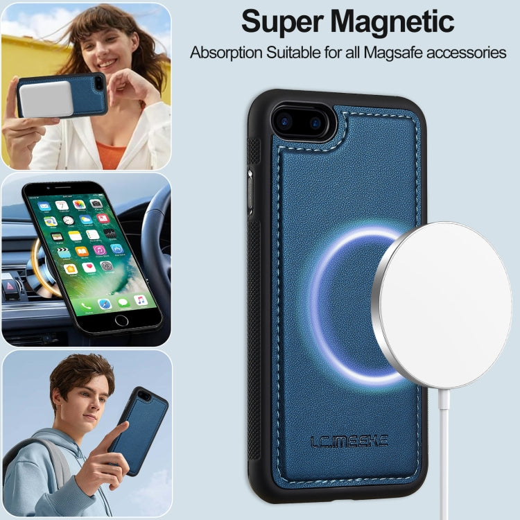 For iPhone 7 / 8 / SE 2020 2022 LC.IMEEKE L2 Series Detachable Magsafe PU Phone Case with Lanyard