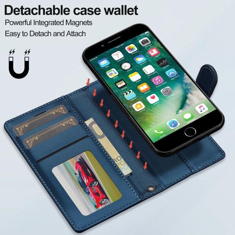 For iPhone 7 / 8 / SE 2020 2022 LC.IMEEKE L2 Series Detachable Magsafe PU Phone Case with Lanyard