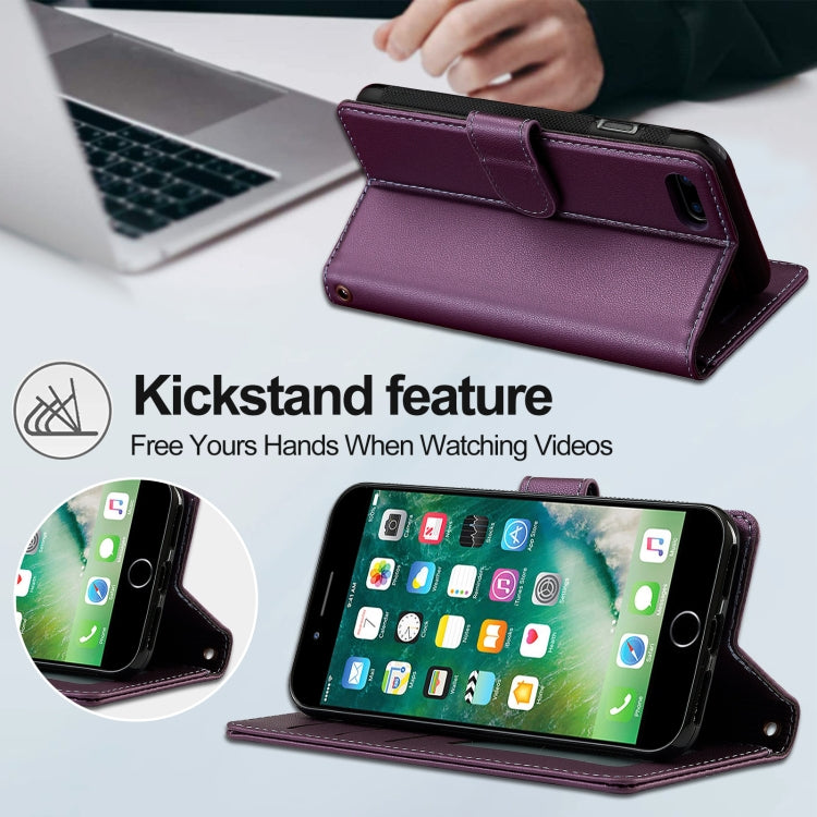 For iPhone 7 / 8 / SE 2020 2022 LC.IMEEKE L2 Series Detachable Magsafe PU Phone Case with Lanyard