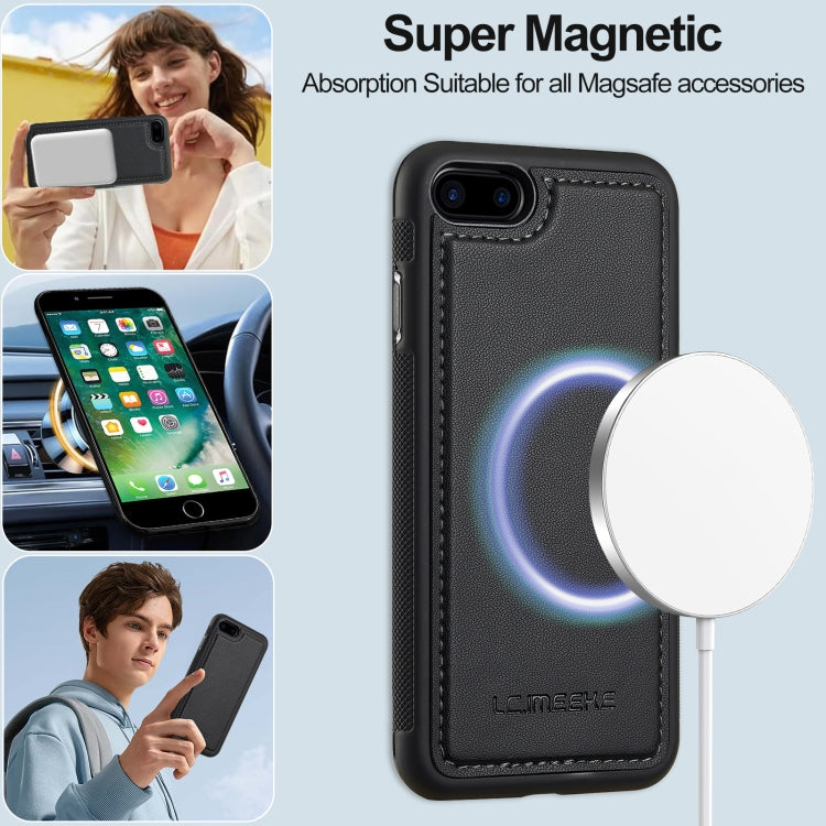 For iPhone 7 Plus / 8 Plus LC.IMEEKE L2 Series Detachable Magsafe PU Phone Case with Lanyard