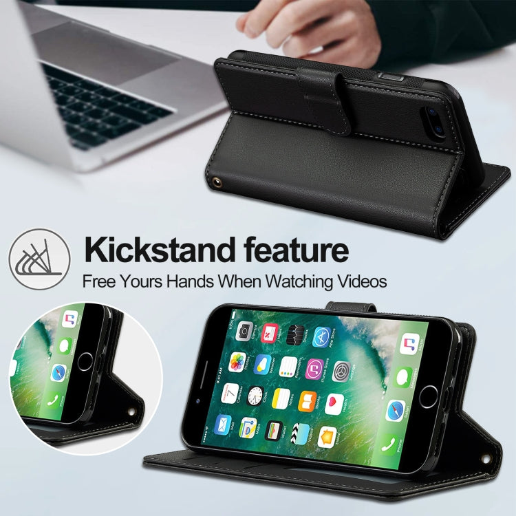For iPhone 7 Plus / 8 Plus LC.IMEEKE L2 Series Detachable Magsafe PU Phone Case with Lanyard