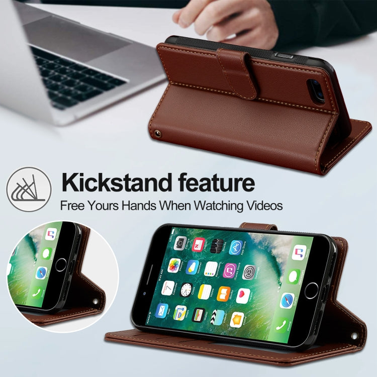 For iPhone 7 Plus / 8 Plus LC.IMEEKE L2 Series Detachable Magsafe PU Phone Case with Lanyard