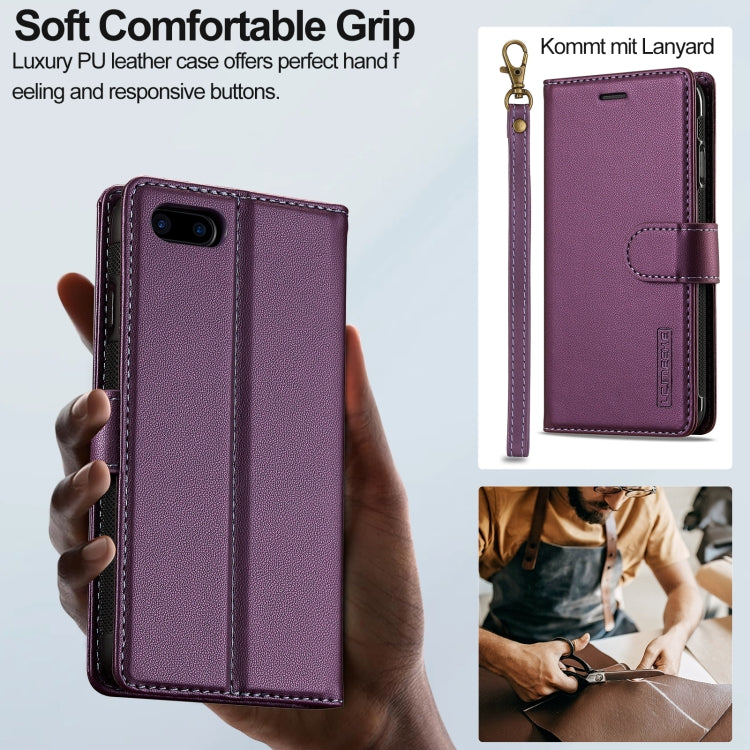 For iPhone 7 Plus / 8 Plus LC.IMEEKE L2 Series Detachable Magsafe PU Phone Case with Lanyard