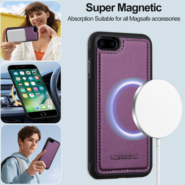 For iPhone 7 Plus / 8 Plus LC.IMEEKE L2 Series Detachable Magsafe PU Phone Case with Lanyard