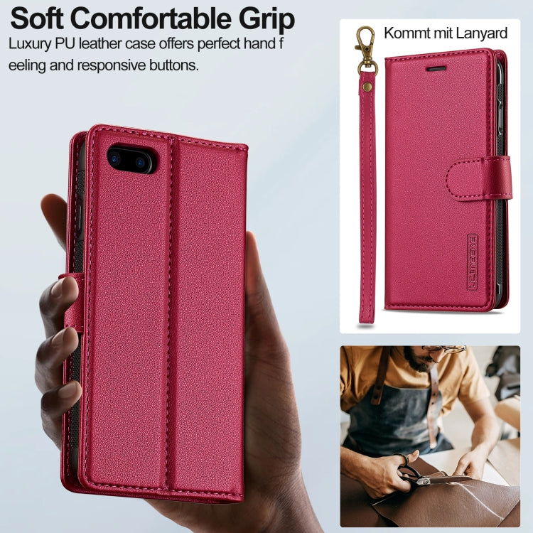 For iPhone 7 Plus / 8 Plus LC.IMEEKE L2 Series Detachable Magsafe PU Phone Case with Lanyard