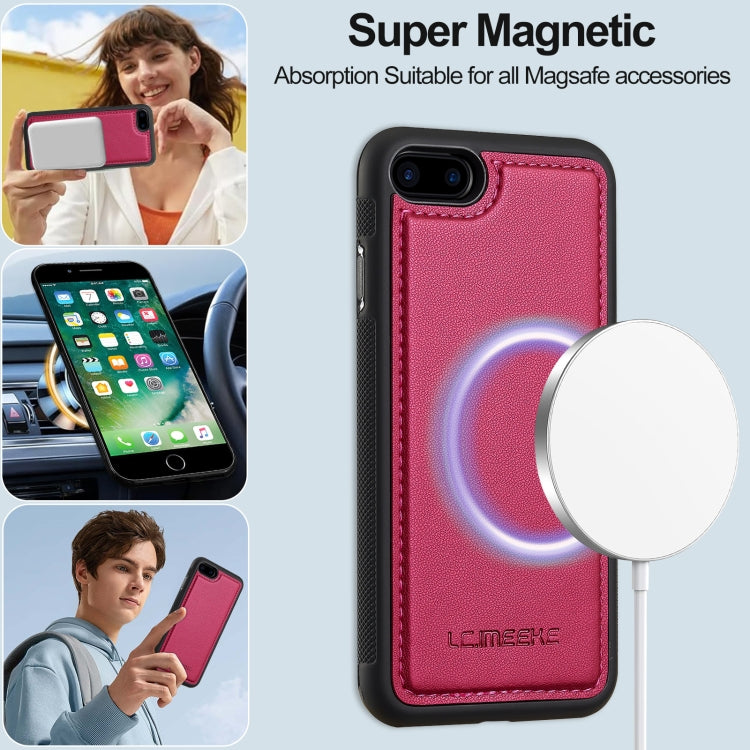 For iPhone 7 Plus / 8 Plus LC.IMEEKE L2 Series Detachable Magsafe PU Phone Case with Lanyard