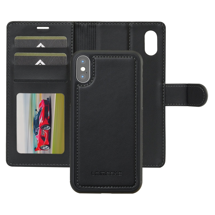 For iPhone XR LC.IMEEKE L2 Series Detachable Magsafe PU Phone Case with Lanyard