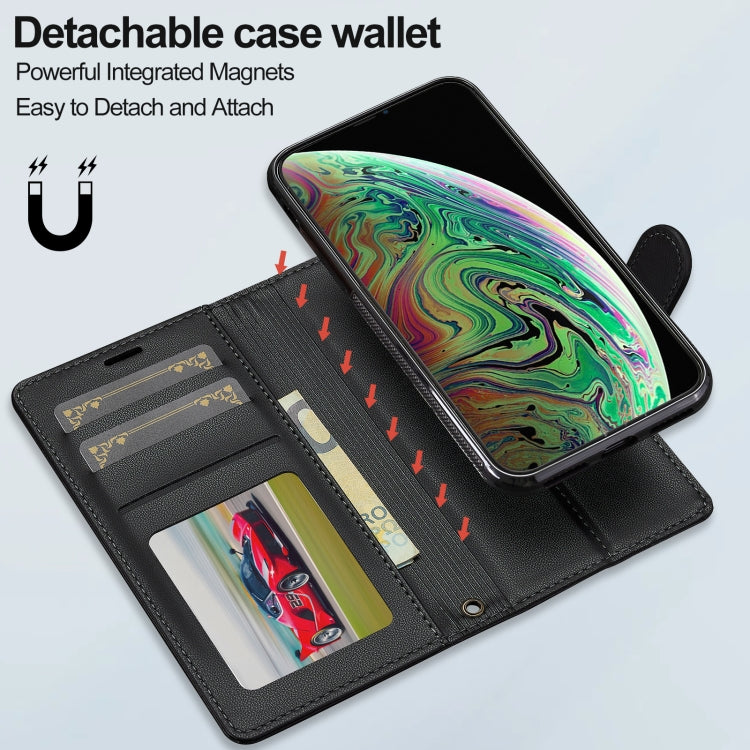 For iPhone XR LC.IMEEKE L2 Series Detachable Magsafe PU Phone Case with Lanyard