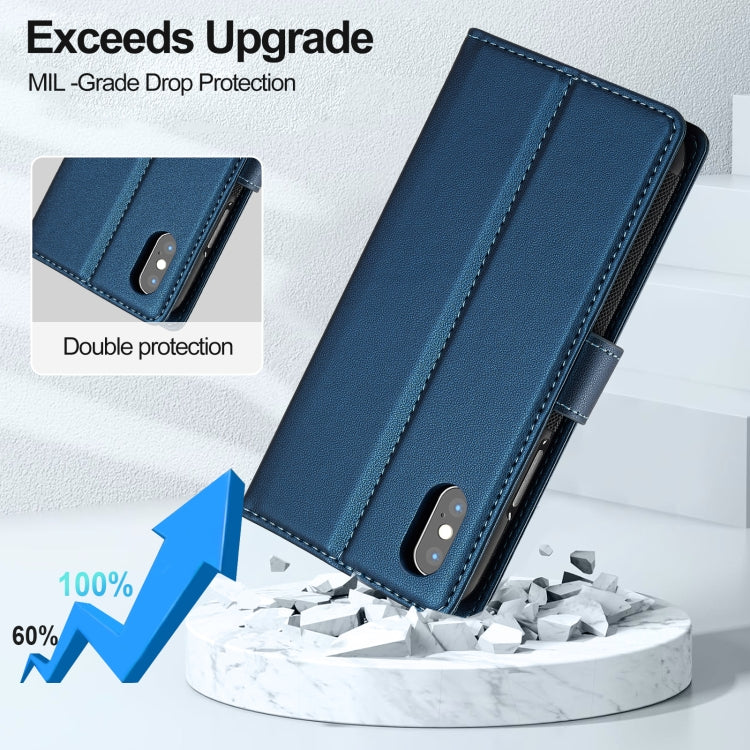 For iPhone XR LC.IMEEKE L2 Series Detachable Magsafe PU Phone Case with Lanyard