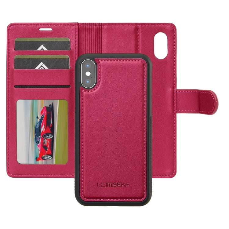 For iPhone XR LC.IMEEKE L2 Series Detachable Magsafe PU Phone Case with Lanyard