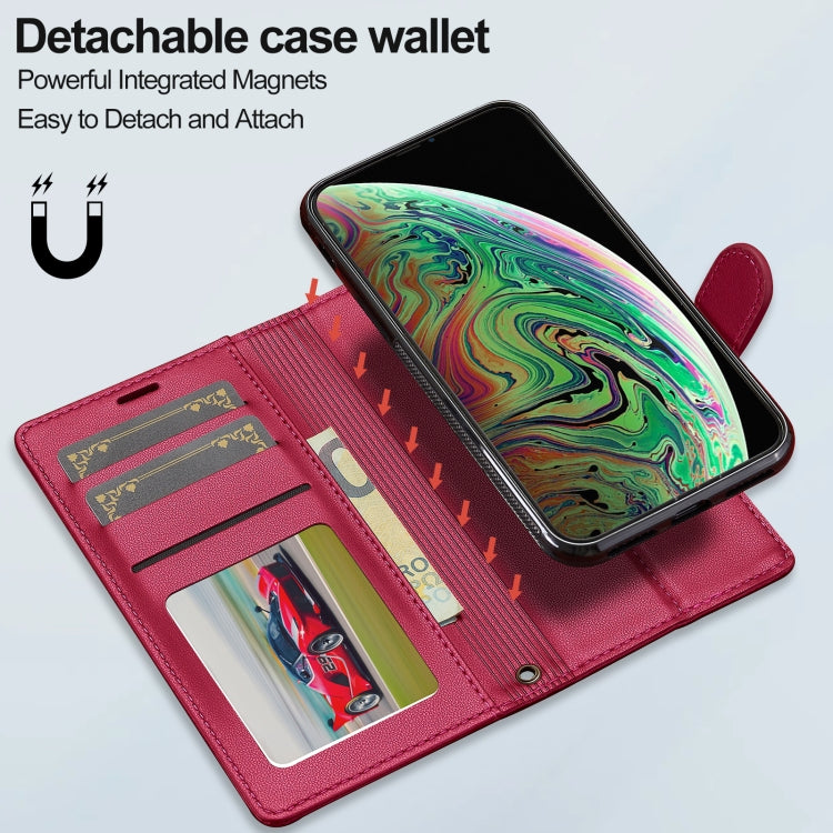 For iPhone XR LC.IMEEKE L2 Series Detachable Magsafe PU Phone Case with Lanyard