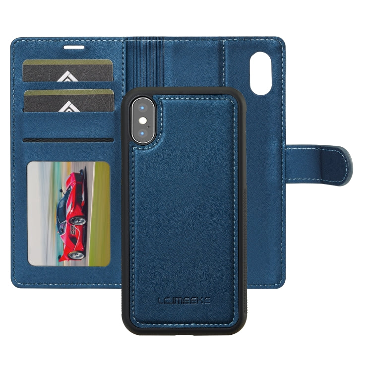For iPhone XS Max LC.IMEEKE L2 Series Detachable Magsafe PU Phone Case with Lanyard