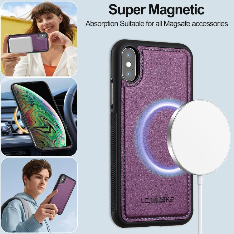 For iPhone XS Max LC.IMEEKE L2 Series Detachable Magsafe PU Phone Case with Lanyard