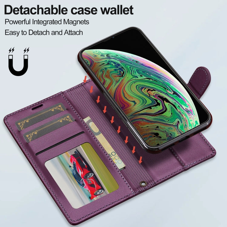 For iPhone XS Max LC.IMEEKE L2 Series Detachable Magsafe PU Phone Case with Lanyard
