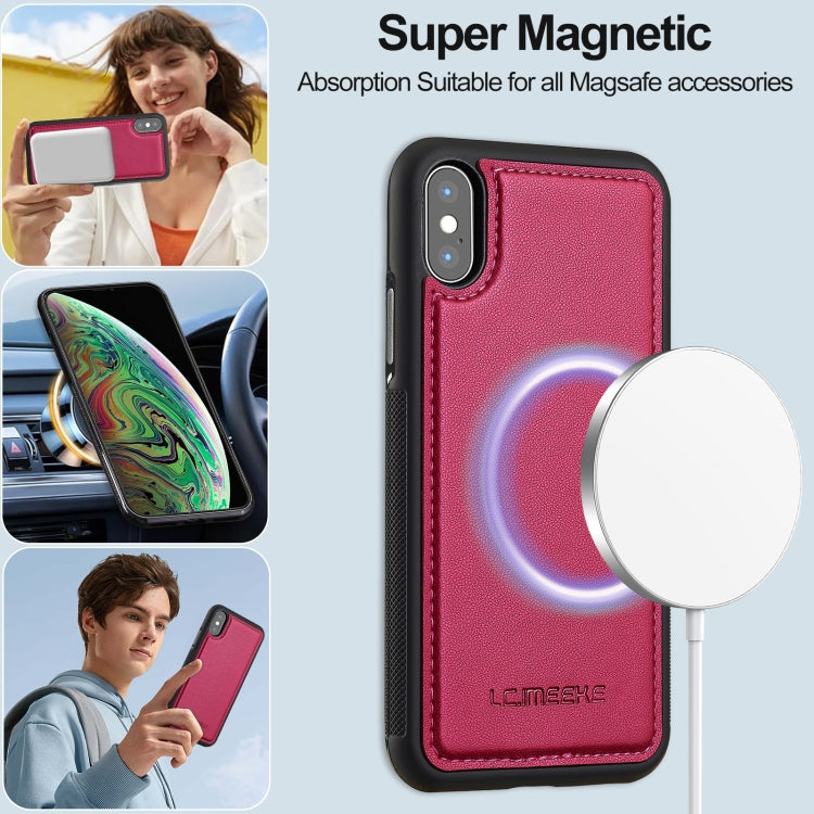 For iPhone XS Max LC.IMEEKE L2 Series Detachable Magsafe PU Phone Case with Lanyard