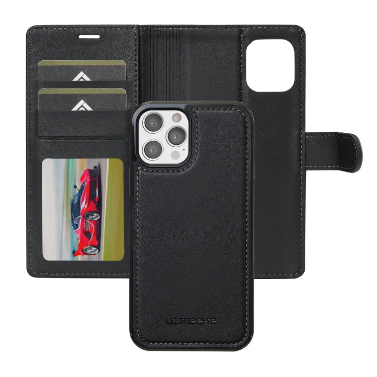 For iPhone 12 / 12 Pro LC.IMEEKE L2 Series Detachable Magsafe PU Phone Case with Lanyard
