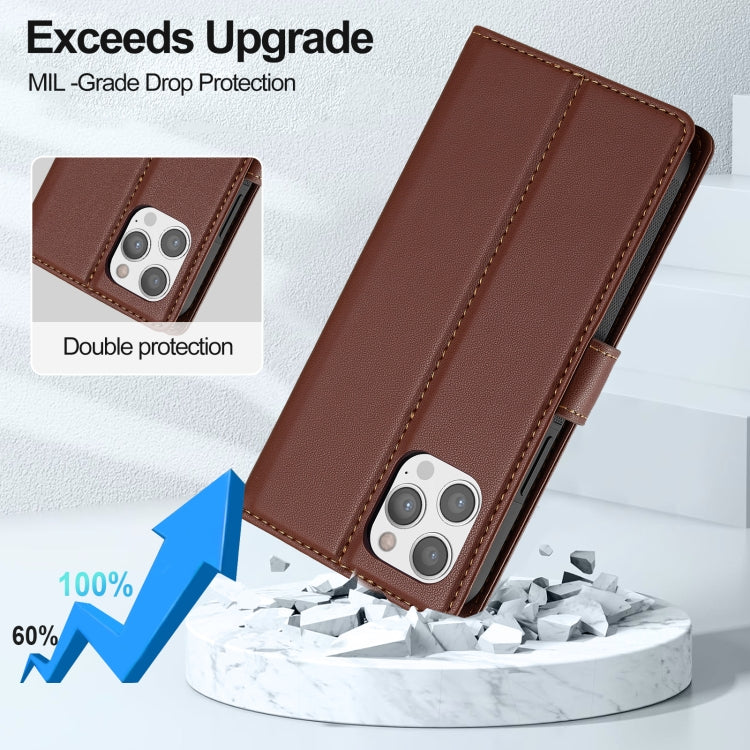 For iPhone 12 / 12 Pro LC.IMEEKE L2 Series Detachable Magsafe PU Phone Case with Lanyard
