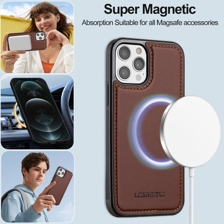 For iPhone 12 Pro Max LC.IMEEKE L2 Series Detachable Magsafe PU Phone Case with Lanyard