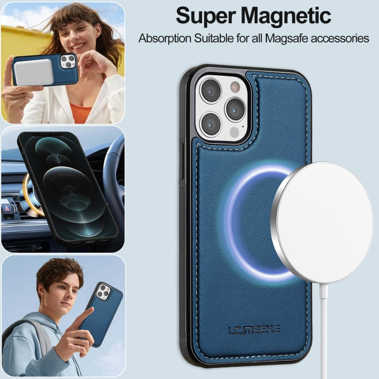For iPhone 12 Pro Max LC.IMEEKE L2 Series Detachable Magsafe PU Phone Case with Lanyard
