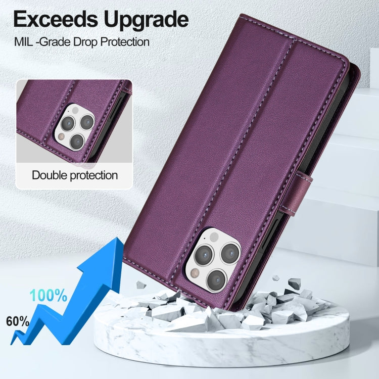 For iPhone 12 Pro Max LC.IMEEKE L2 Series Detachable Magsafe PU Phone Case with Lanyard