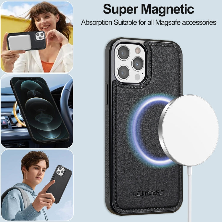 For iPhone 14 Pro Max LC.IMEEKE L2 Series Detachable Magsafe PU Phone Case with Lanyard