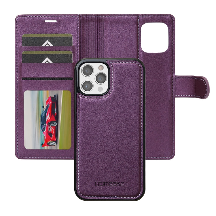 For iPhone 14 Pro Max LC.IMEEKE L2 Series Detachable Magsafe PU Phone Case with Lanyard