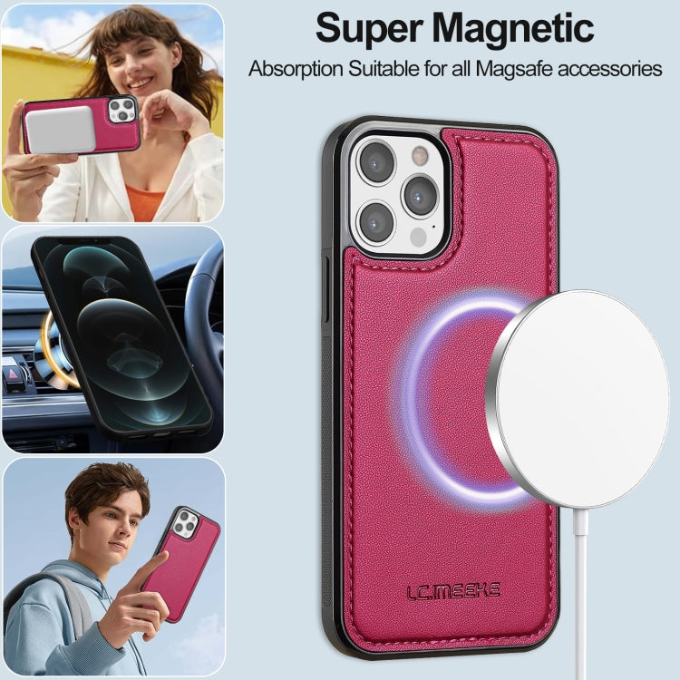 For iPhone 14 Pro Max LC.IMEEKE L2 Series Detachable Magsafe PU Phone Case with Lanyard