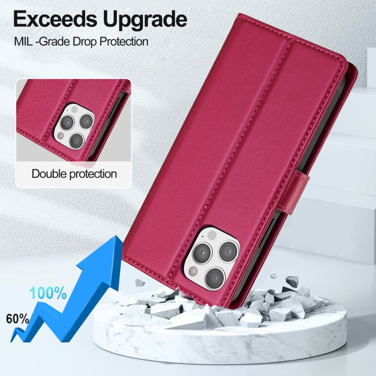 For iPhone 14 Pro Max LC.IMEEKE L2 Series Detachable Magsafe PU Phone Case with Lanyard